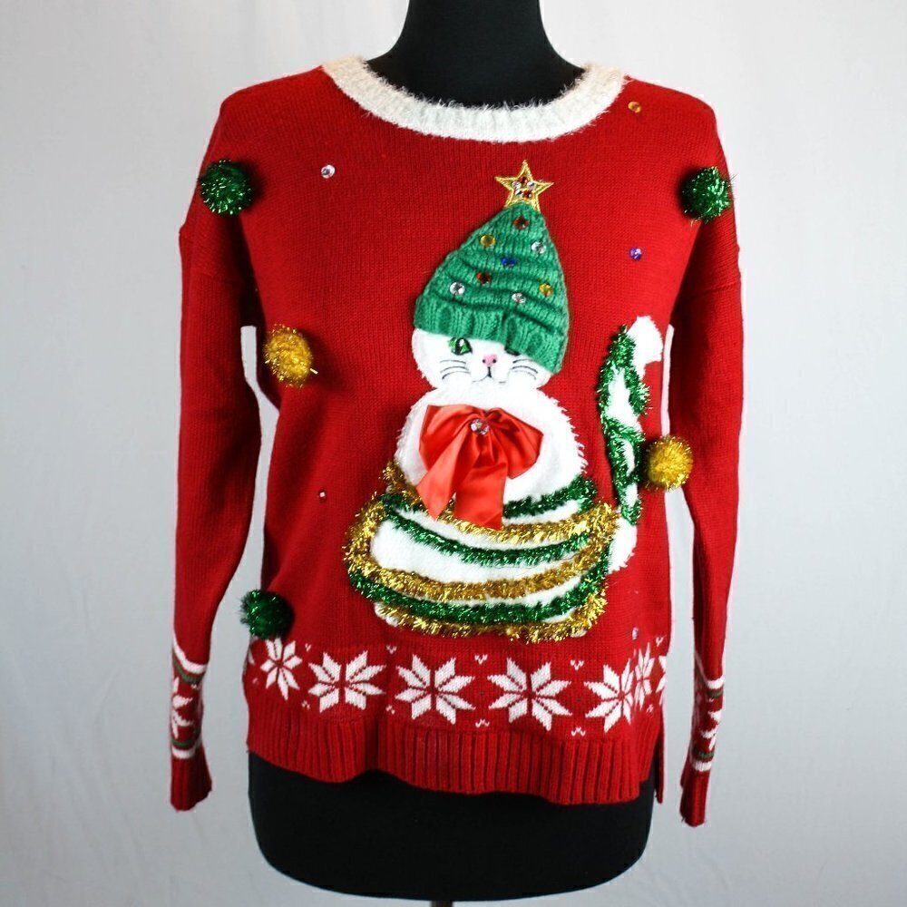 99 Jane Street Cat Christmas Sweater Size M